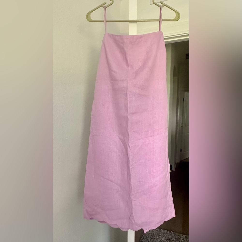 Abercrombie & Fitch Pink linen Maxi A-Line Skirt